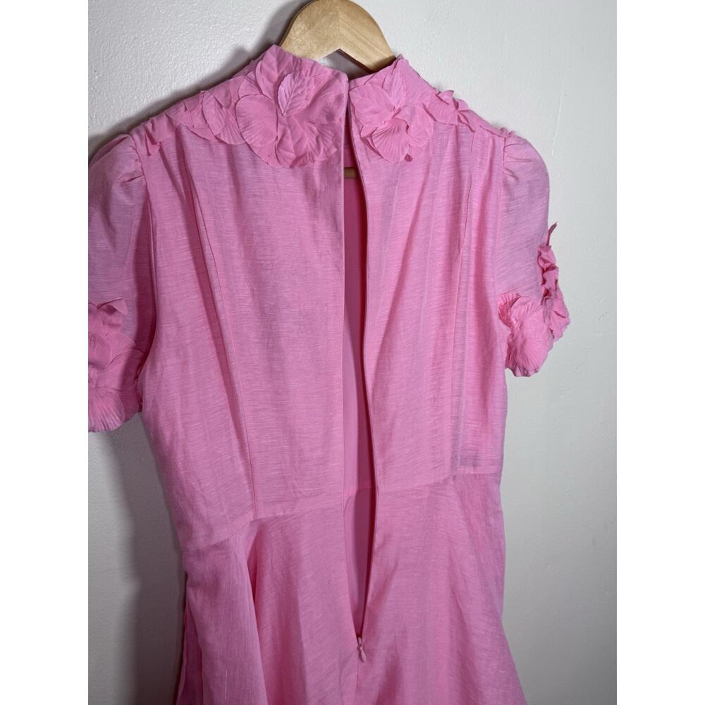 NWT Antonio Melani Dress 6 Pink Fit & Flare Formal Party Linen MSRP $299 Floral - Picture 5 of 9